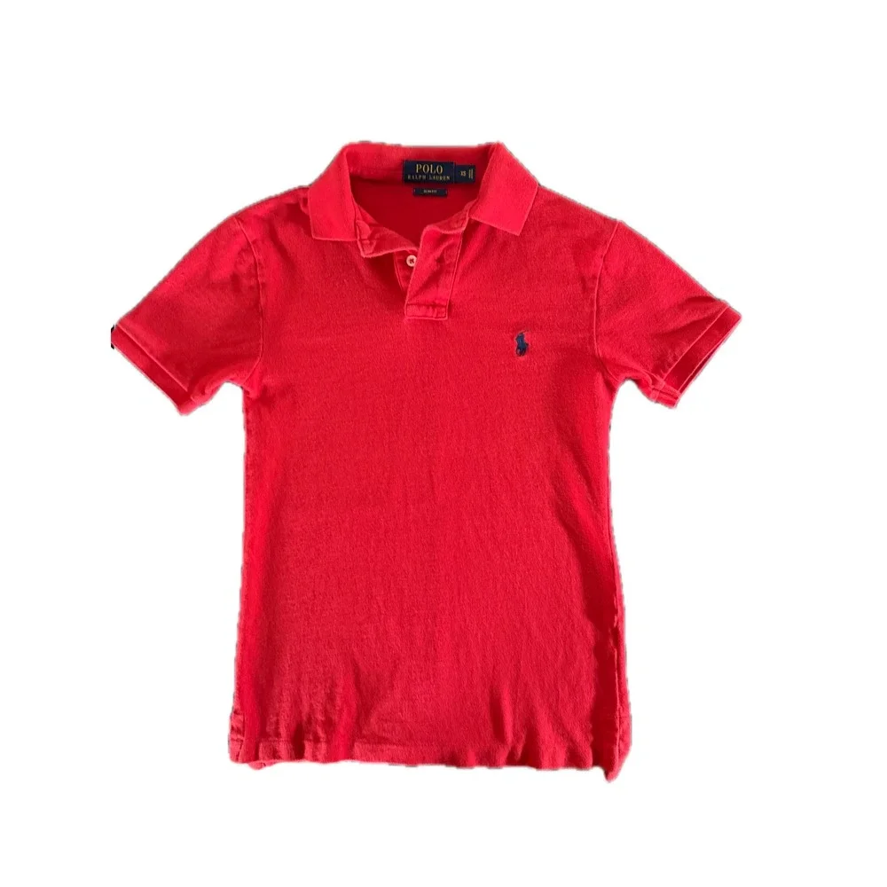 Polo Ralph Lauren Mens Slim Fit Red Cotton Pique Short Sleeve Polo Shirt XS